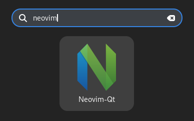 Neovim Qt Application Menu Entry